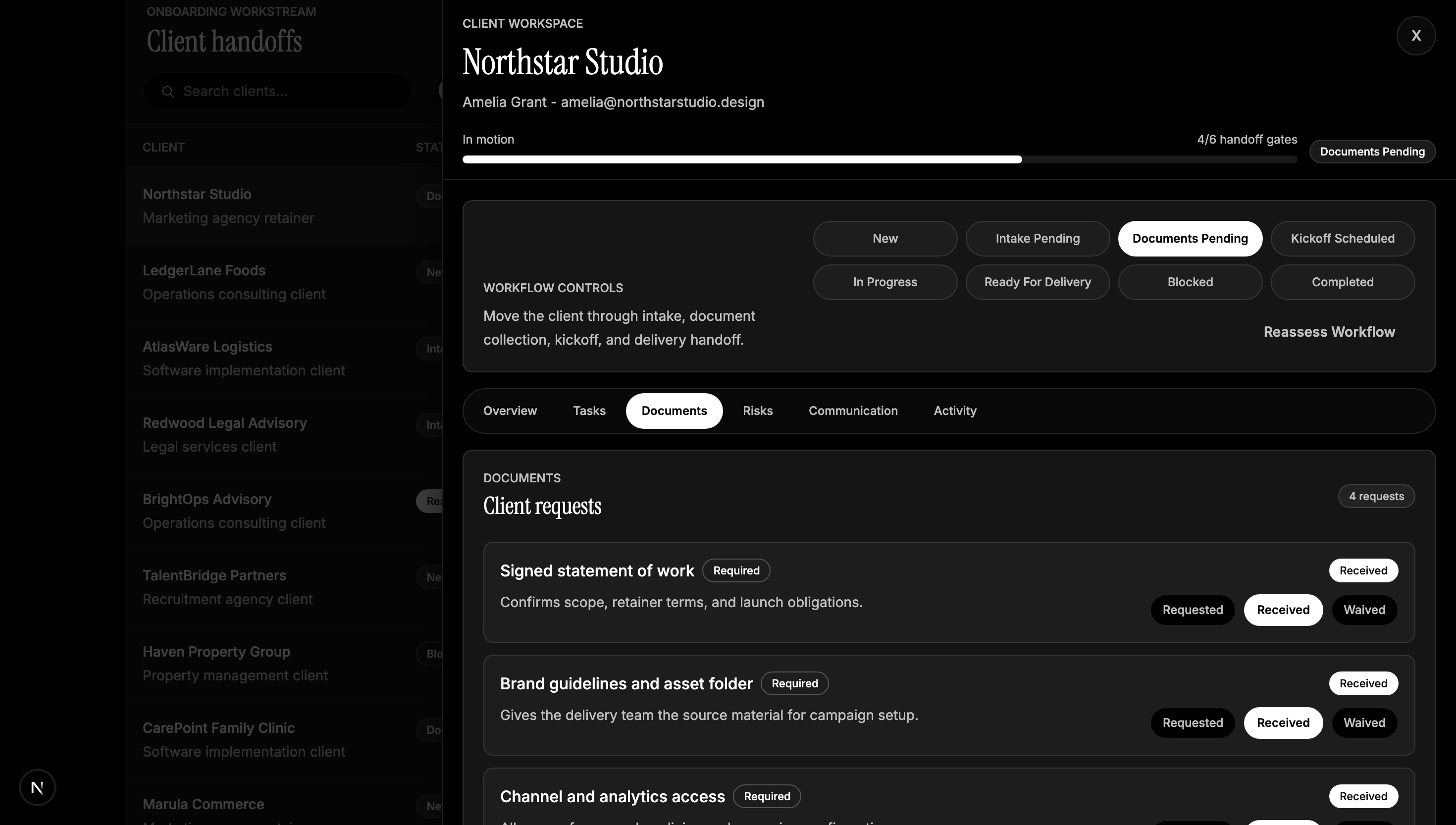 Onboarding Command Center: Document gates