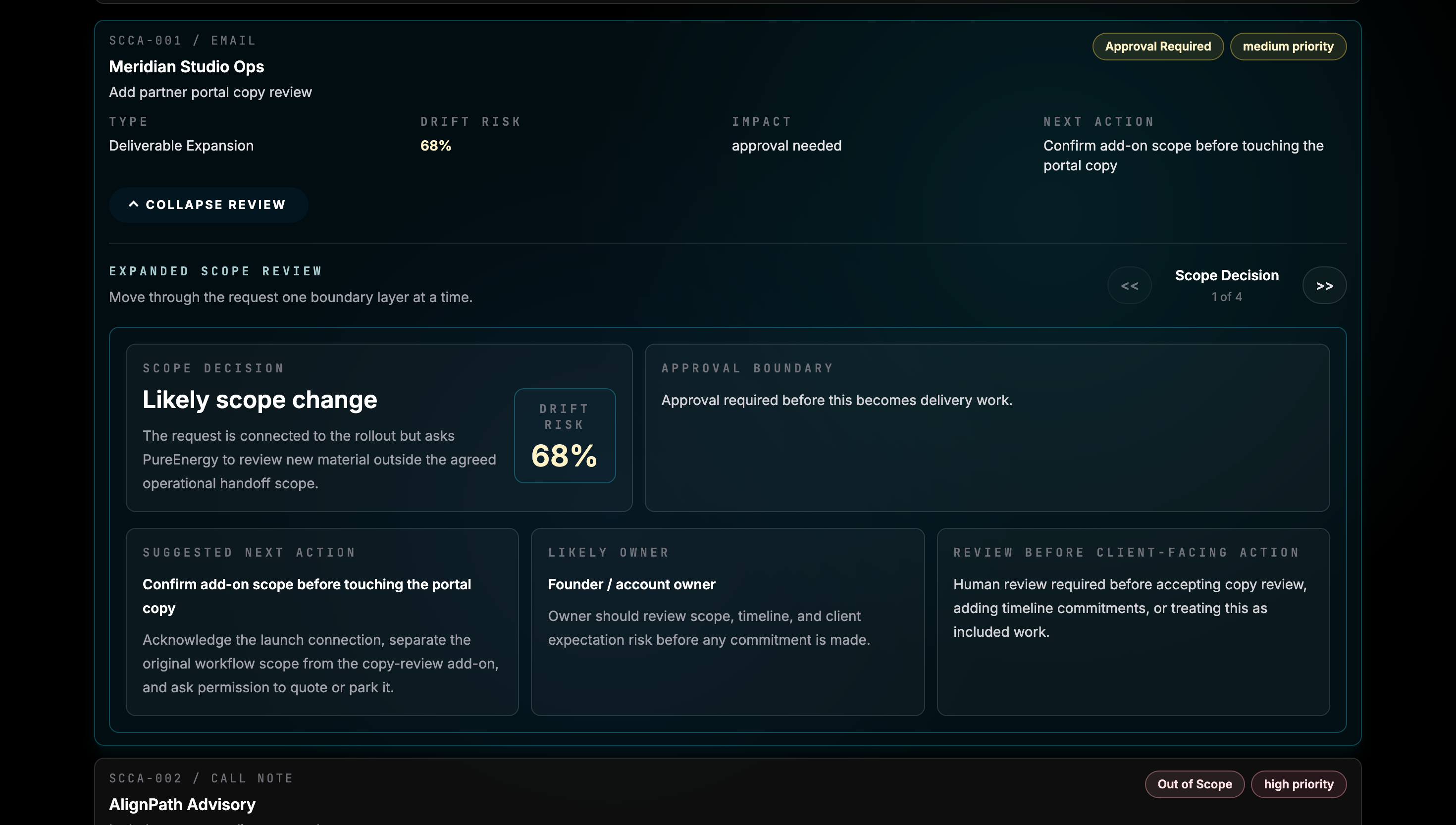 Scope Change Control Assistant: Scope decision